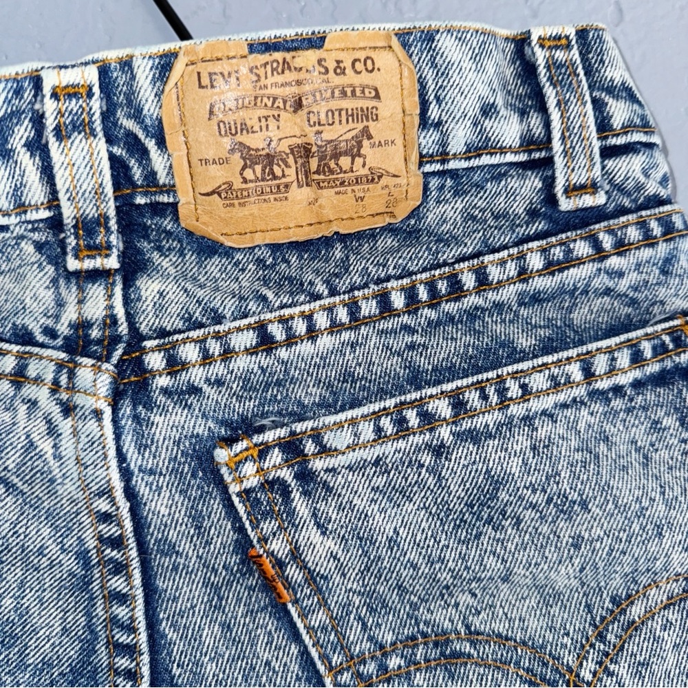Levi’s 705 80s Acid Wash Orange Tab Jeans Size 28/26” - Picture 5 of 11